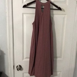 Halter knee length dress- dusty rose